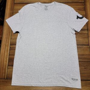 True Religion Arm Logo SS Grey Unisex Tee - Size Large